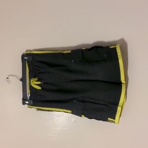 Burnside swim trunks size youth small black/neon yellow
